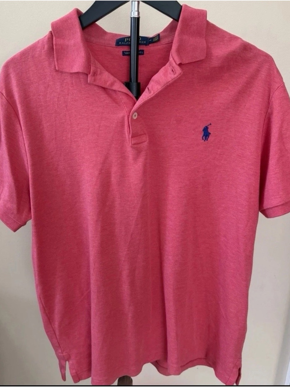 Polo Ralph Lauren Custom Slim Fit Polo Shirt Mens M Pink Cotton Pony Logo